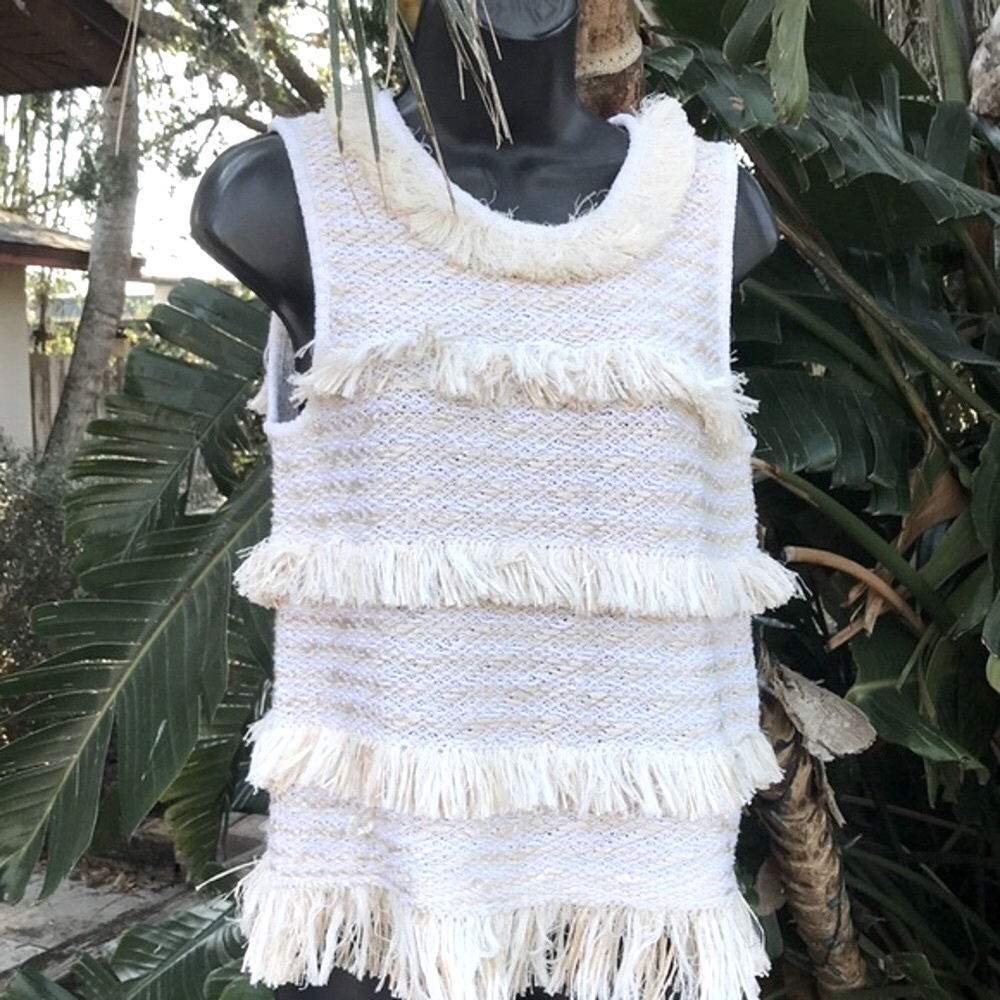 J.Crew fringed knit tank top
